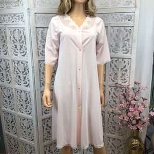 Shadowline Vtg. Pink Button Front Nightgown